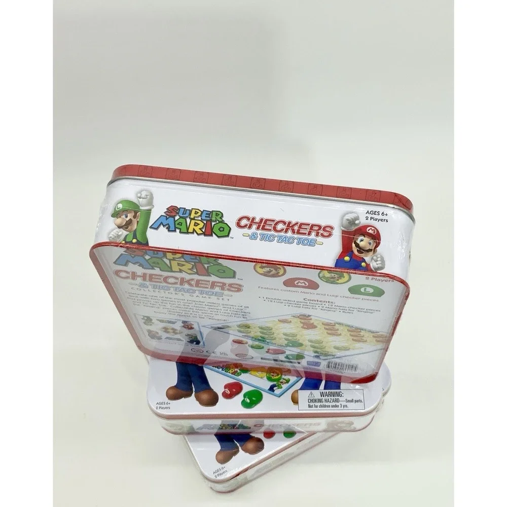 Super Mario Checkers & Tic Tac Toe Combo in Tin 2018 Date Nintendo Fun Gift - Picture 4 of 7